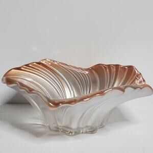 Vintage Mikasa Belle Époque Germany  metallic and peach glass centerpiece